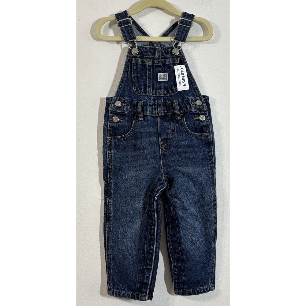 Old Navy Unisex Jean Overalls for Toddlers Size 18-24 Months Dark Wash